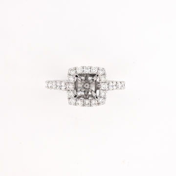 14KT White Gold 1.00CT Round Diamond Semi-Set Engagement Ring