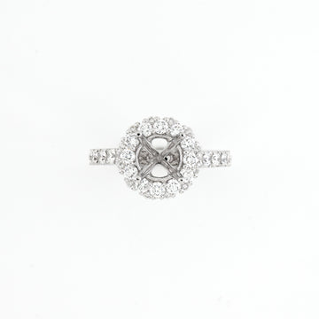 14KT White Gold 1.03CT Round Diamond Semi-Set Engagement Ring