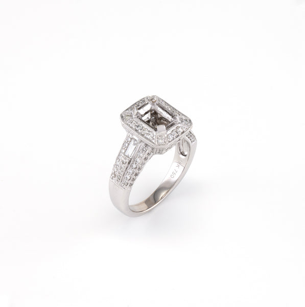18KT White Gold 1.32CT T/W Diamonds Semi-Set Engagement Ring