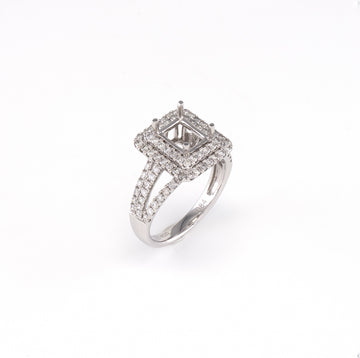 14KT White Gold 0.85CT Round Diamond Semi-Set Engagement Ring