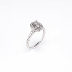 14KT White Gold 0.30CT Round Diamond Semi-Set Engagement Ring