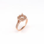 14KT Rose Gold 0.53CT Round Diamond Semi-Set Engagement Ring