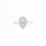 14KT White Gold 0.18CT Round Diamond Semi-Set Engagement Ring