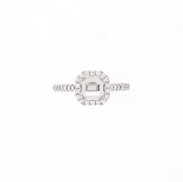 14KT White Gold 0.29CT Round Diamond Semi-Set Engagement Ring