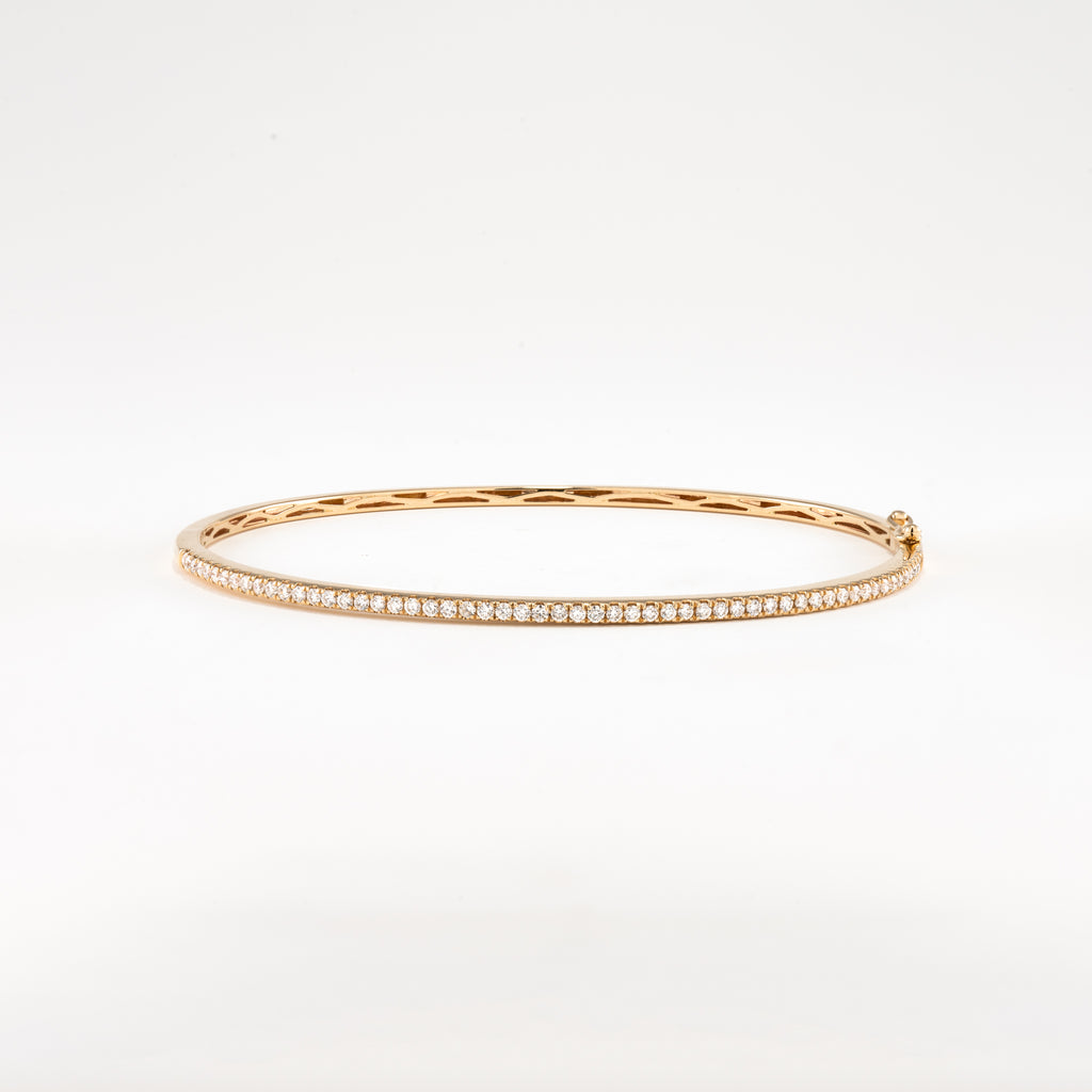 14KT Yellow Gold 0.54CT Round Diamond Bangle Bracelet