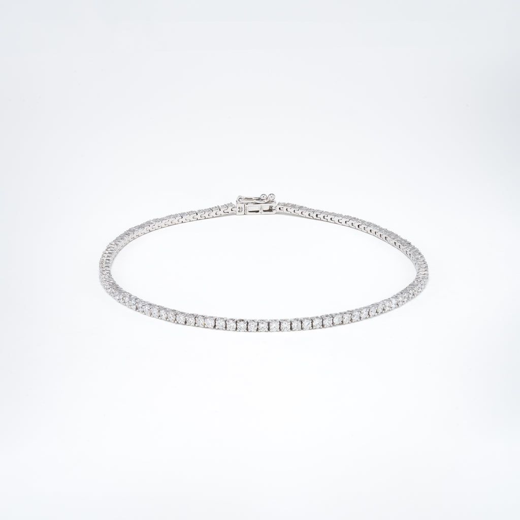 14KT White Gold 1.71CT Round Diamond Tennis Bracelet