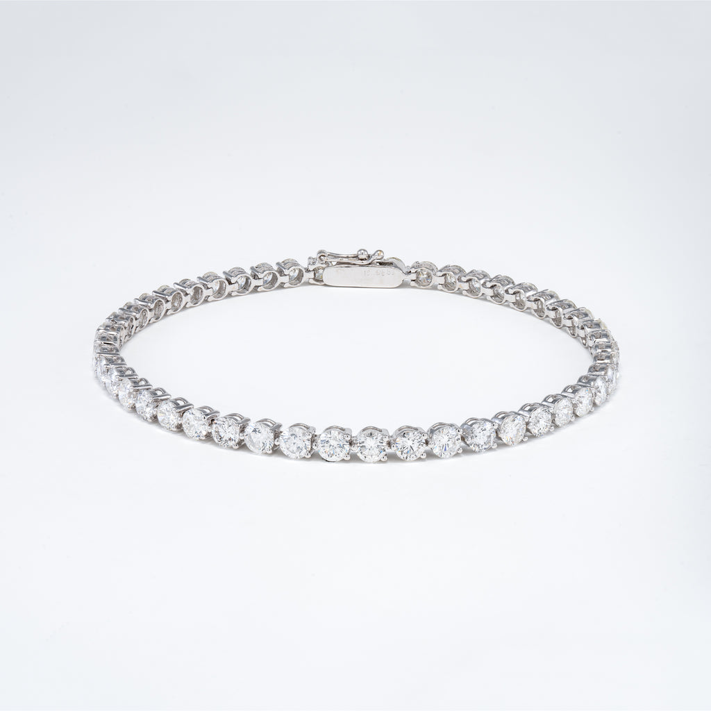 18KT White Gold 8.85CT Round Diamond Tennis Bracelet