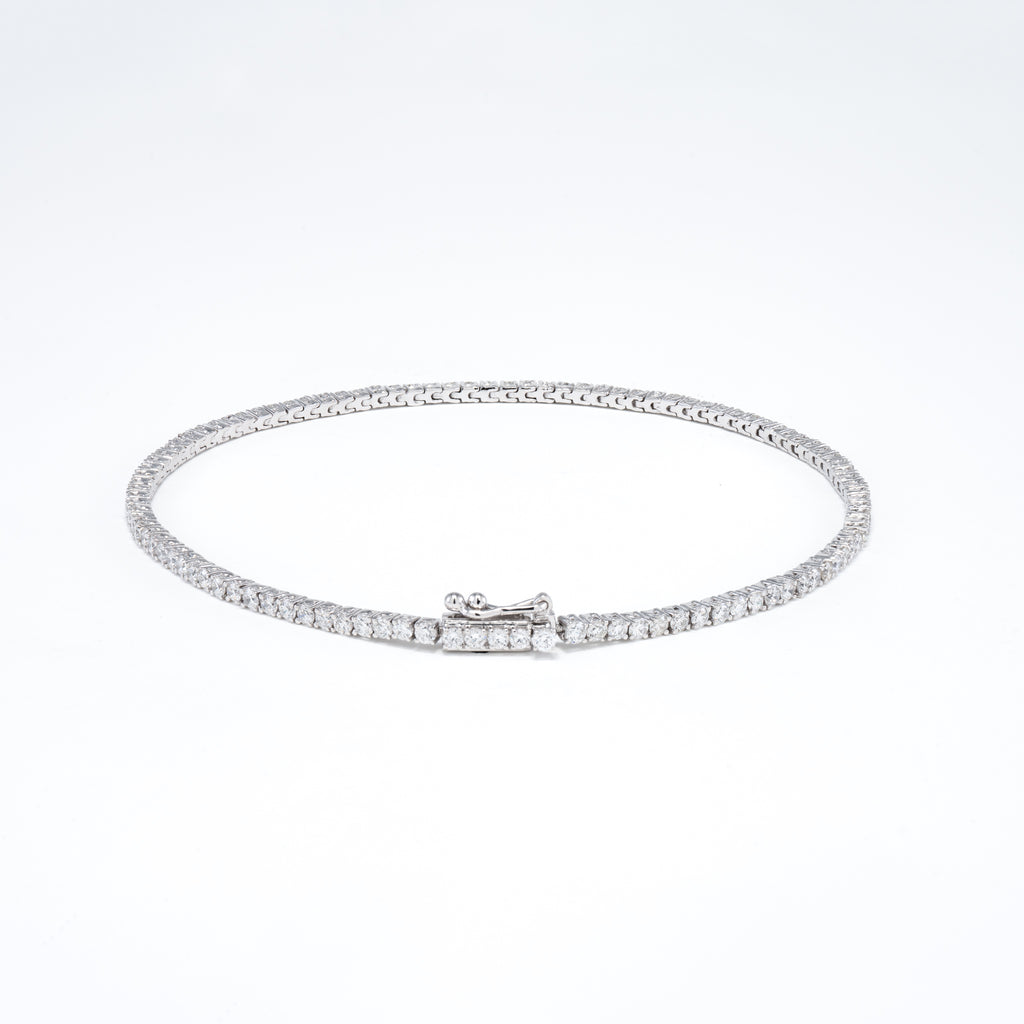 14KT White Gold 1.71CT Round Diamond Tennis Bracelet