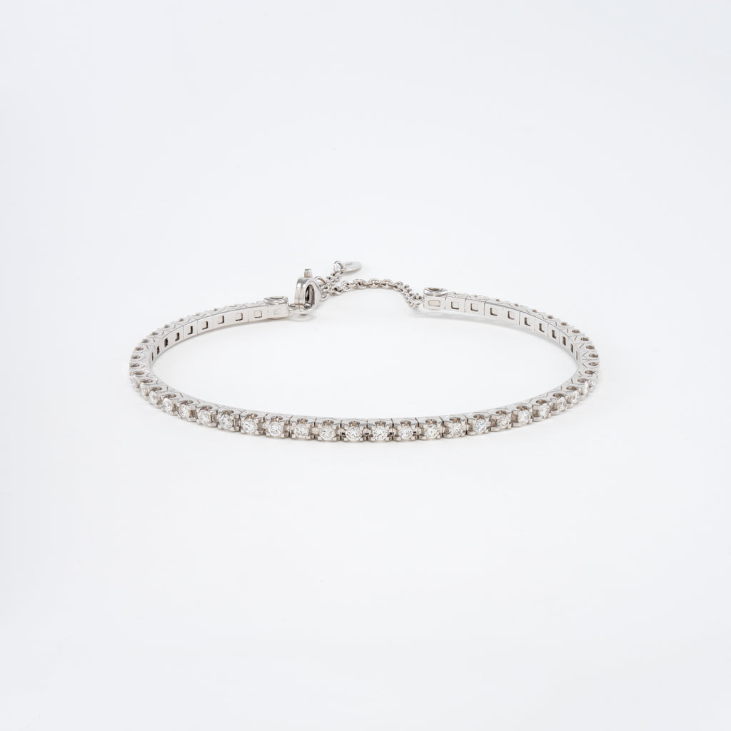 18KT White Gold 1.00CT Round Diamond Bracelet