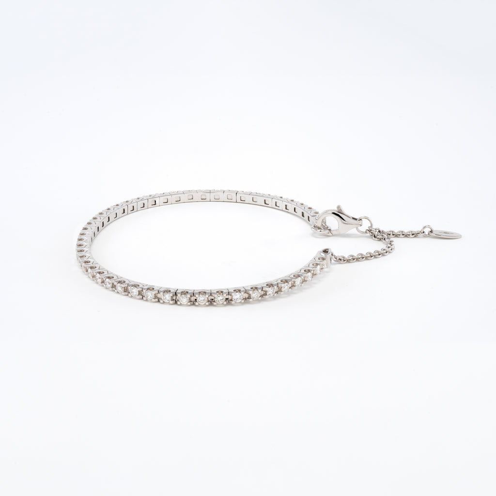 18KT White Gold 1.00CT Round Diamond Bracelet