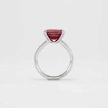18KT White Gold Diamond & Pink Tourmaline Ring