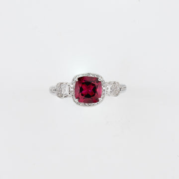 18KT White Gold Diamond & Pink Tourmaline Ring