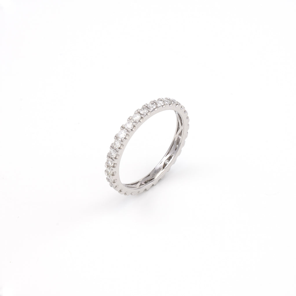 14KT White Gold 0.67CT Round Diamond Eternity Band