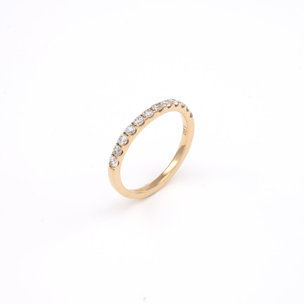 14KT Yellow Gold 0.51CT Round Diamond Band