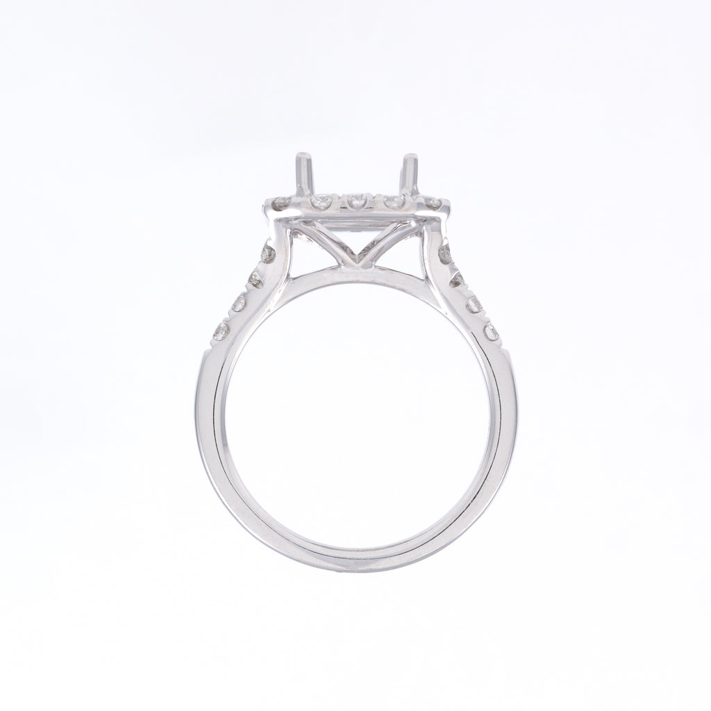 14KT White Gold 0.80CT Round Diamond Semi-Set Engagement Ring
