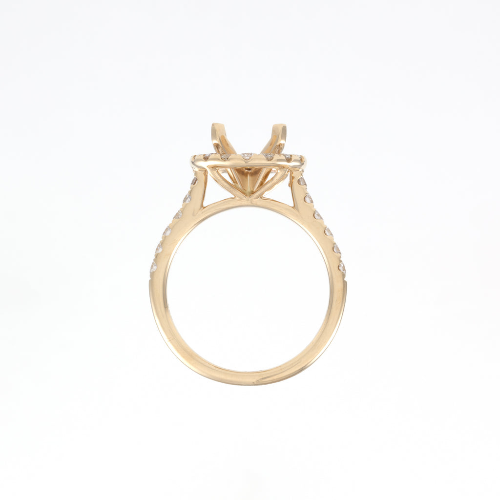 14KT Yellow Gold 0.70CT Round Diamond Semi-Set Engagement Ring
