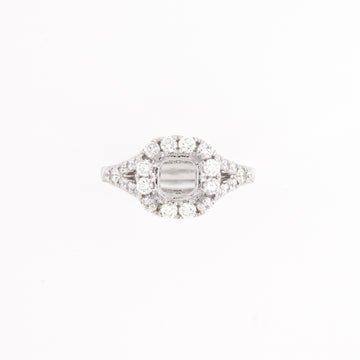 14KT White Gold 0.79CT Round Diamond Semi-Set Engagement Ring