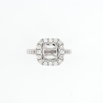 14KT White Gold 0.80CT Round Diamond Semi-Set Engagement Ring