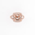 14KT Rose Gold 0.92CT Round Diamond Semi-Set Engagement Ring