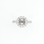 14KT White Gold 1.03CT Round Diamond Semi-Set Engagement Ring