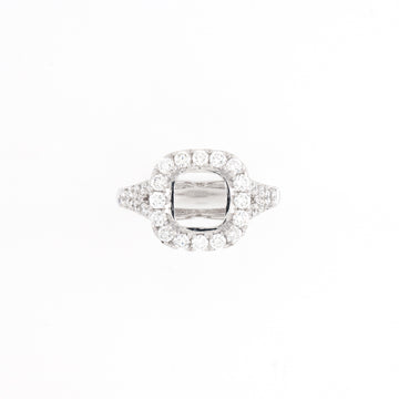 14KT White Gold 0.83CT Round Diamond Semi-Set Engagement Ring