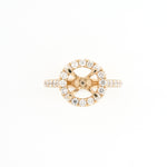 14KT Yellow Gold 0.70CT Round Diamond Semi-Set Engagement Ring