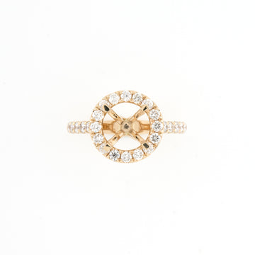 14KT Yellow Gold 0.70CT Round Diamond Semi-Set Engagement Ring