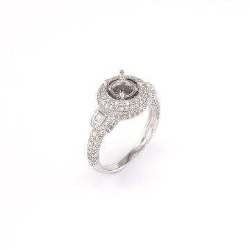 18KT White Gold 1.13CT T/W Diamonds Semi-Set Engagement Ring