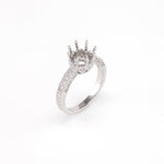 18KT White Gold 0.26CT Round Diamonds Semi-Set Engagement Ring