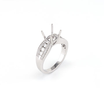 18KT White Gold 0.40CT Round Diamond Semi-Set Engagement Ring