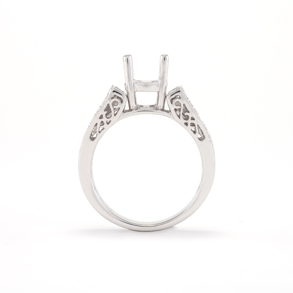 18KT White Gold 0.50CT T/W Diamonds Semi-Set Engagement Ring