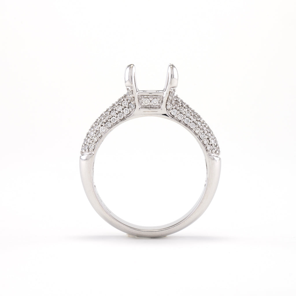 18KT White Gold 0.60CT Round Diamond Semi-Set Engagement Ring