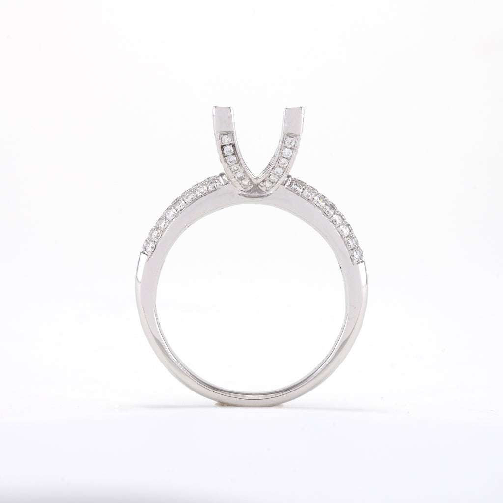 18KT White Gold 0.50CT Diamond Semi-Set Engagement Ring