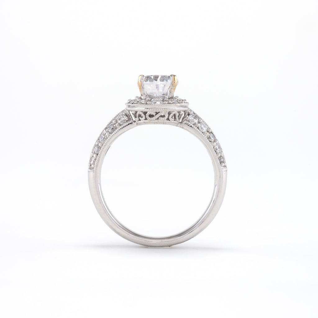14KT White Gold 0.80CT Semi-Set Engagement Ring