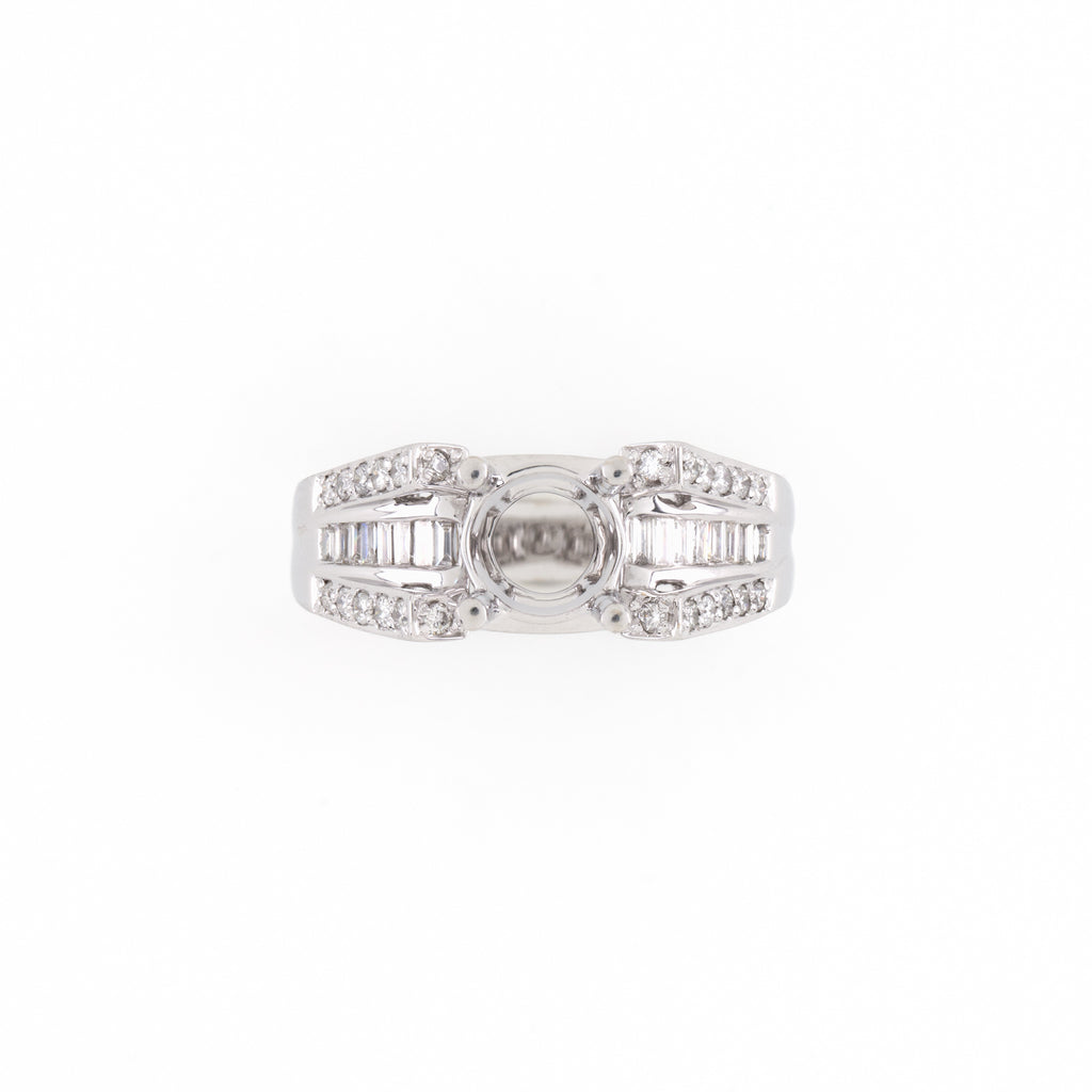 18KT White Gold 0.50CT T/W Diamonds Semi-Set Engagement Ring