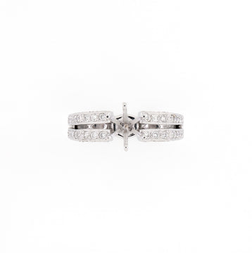 18KT White Gold 0.60CT Round Diamond Semi-Set Engagement Ring