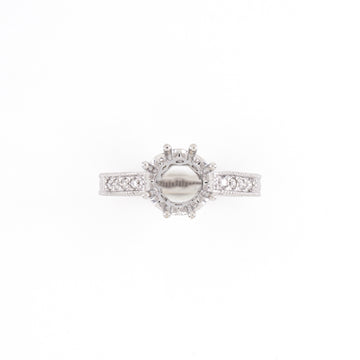 18KT White Gold 0.26CT Round Diamonds Semi-Set Engagement Ring