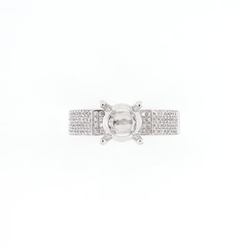 18KT White Gold 0.35CT Round Diamond Semi-Set Engagement Ring