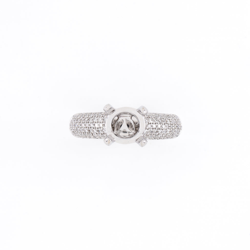 18KT White Gold 0.60CT Round Diamond Semi-Set Engagement Ring