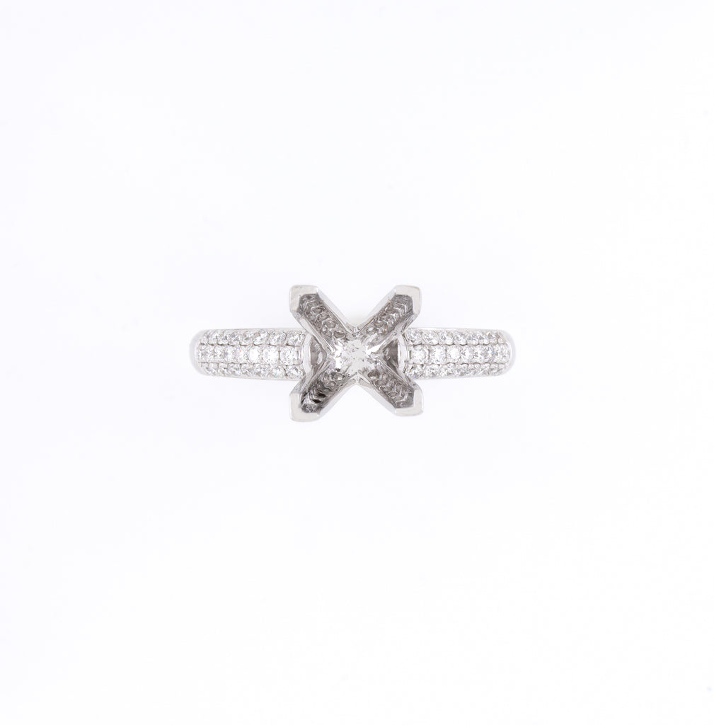 18KT White Gold 0.50CT Diamond Semi-Set Engagement Ring