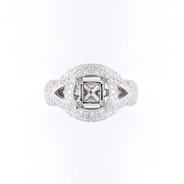 14KT White Gold 1.50CT Round Diamond Semi-Set Engagement Ring