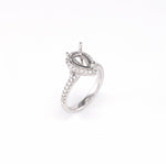 14KT White Gold 0.40CT Round Diamond Semi-Set Engagement Ring