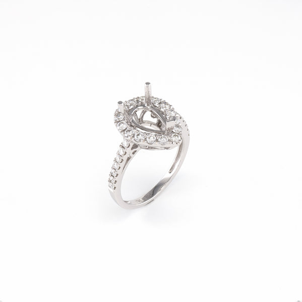 14KT White Gold 0.70CT Round Diamond Semi-Set Engagement Ring