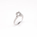 14KT White Gold 0.35CT Round Diamond Semi-Set Engagement Ring