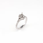 14KT White Gold 0.34CT Round Diamond Semi-Set Engagement Ring