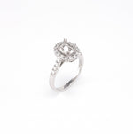 14KT White Gold 0.56CT Round Diamond Semi-Set Engagement Ring