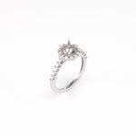 14KT White Gold 0.49CT Round Diamond Semi-Set Engagement Ring