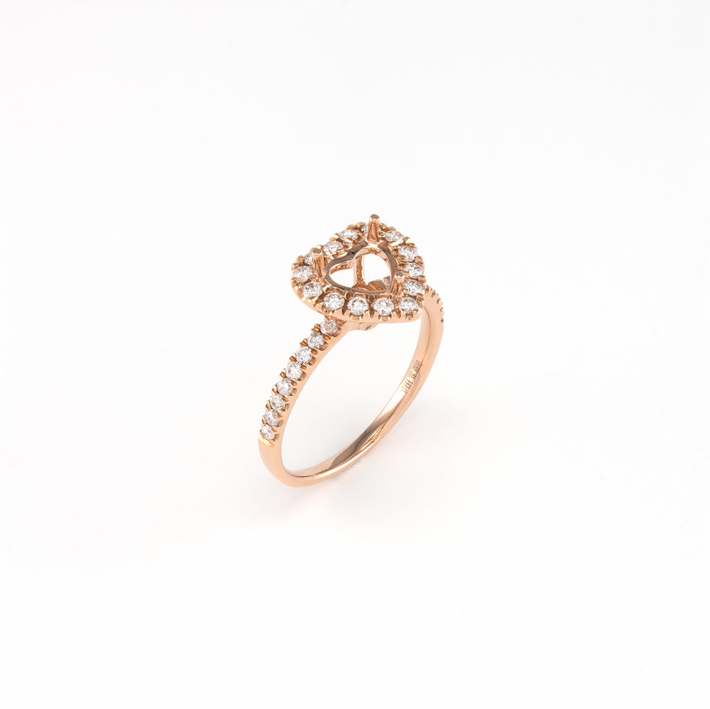 14KT Rose Gold 0.45CT Round Diamond Semi-Set Engagement Ring