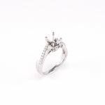 14KT White Gold 0.27CT Round Diamond Semi-Set Engagement Ring