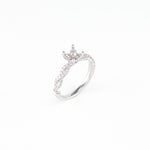 14KT White Gold 0.29CT Round Diamond Semi-Set Engagement Ring